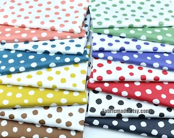 16 colors - Spots Dots Cotton Fabric Purple Yellow Green White Fabric Cotton Fabric - 1/2 yard 18"x63"