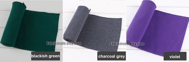 32 Colors Thick Ribbing 16cm x 100cm Ribbing and Binding Knit Fabric For Neckline, Cuffs, Hems image 5