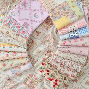 26 styles Floral Cotton Fabric Strawberry Cherry Flower Cotton Fabric- 1/2 yard