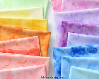 Colors Tie Dye Style Cotton Fabric For Summer - 1/2 yard
