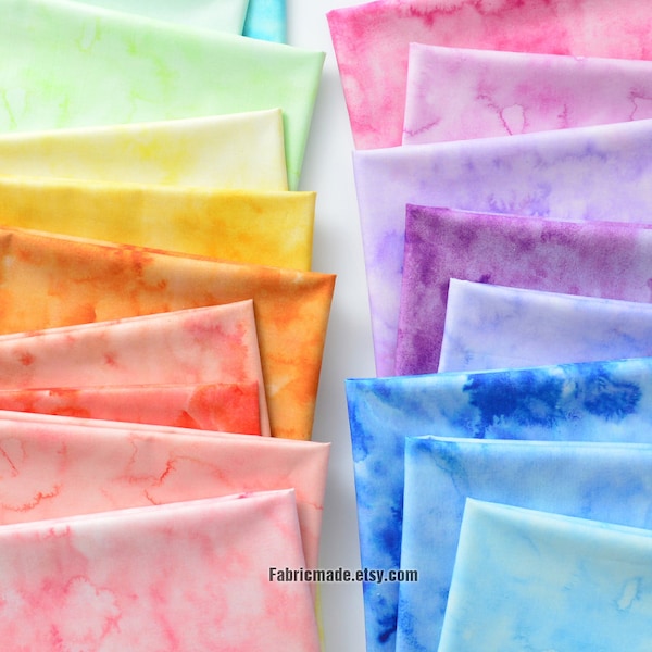 Colors Tie Dye Style Cotton Fabric For Summer - 1/2 yard