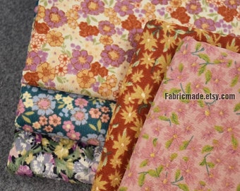 Vintage Floral Corduroy Fabric For Autumn Winter Coat Dress Garment- 1/2 yard