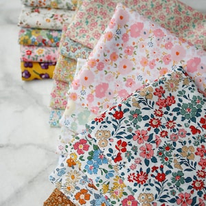 22 styles Floral Cotton Fabric Shabby Chic Flower Cotton Fabric Collection- 1/2 yard