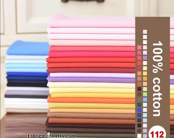 Solid Cotton Fabric – Quilting & Baby Clothes Lining, 112 Colors (1/2 Yard)