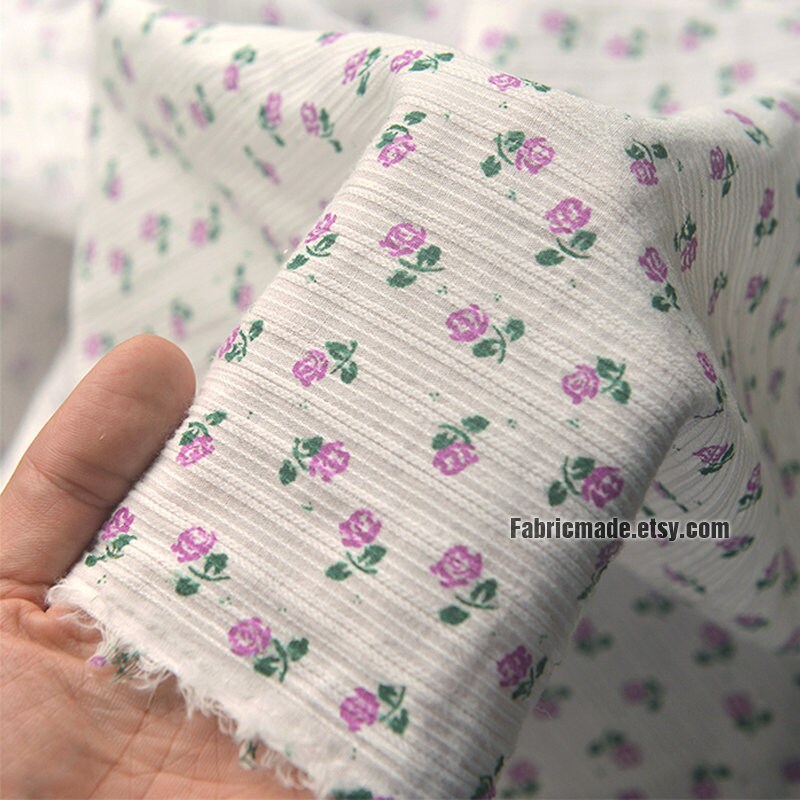 Neat Purple Pink Floral Jacquard Stripes Cotton Fabric - 1/2 Yard - Etsy