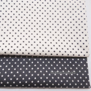 Gray Tiny Stars Cotton Fabric Grey White Stars Cotton Fabric- 1/2 Yard