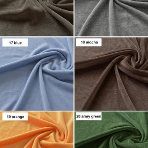 Pastel Cotton Fabric, VELVET Fabric, Baby Fabric Soft Stretch Light Aqua Blue Pink Green Yellow 1/2 yard image 7