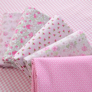 Pink Flower Cotton Shabby Chic Floral Fabric Collection- 1/2 yard