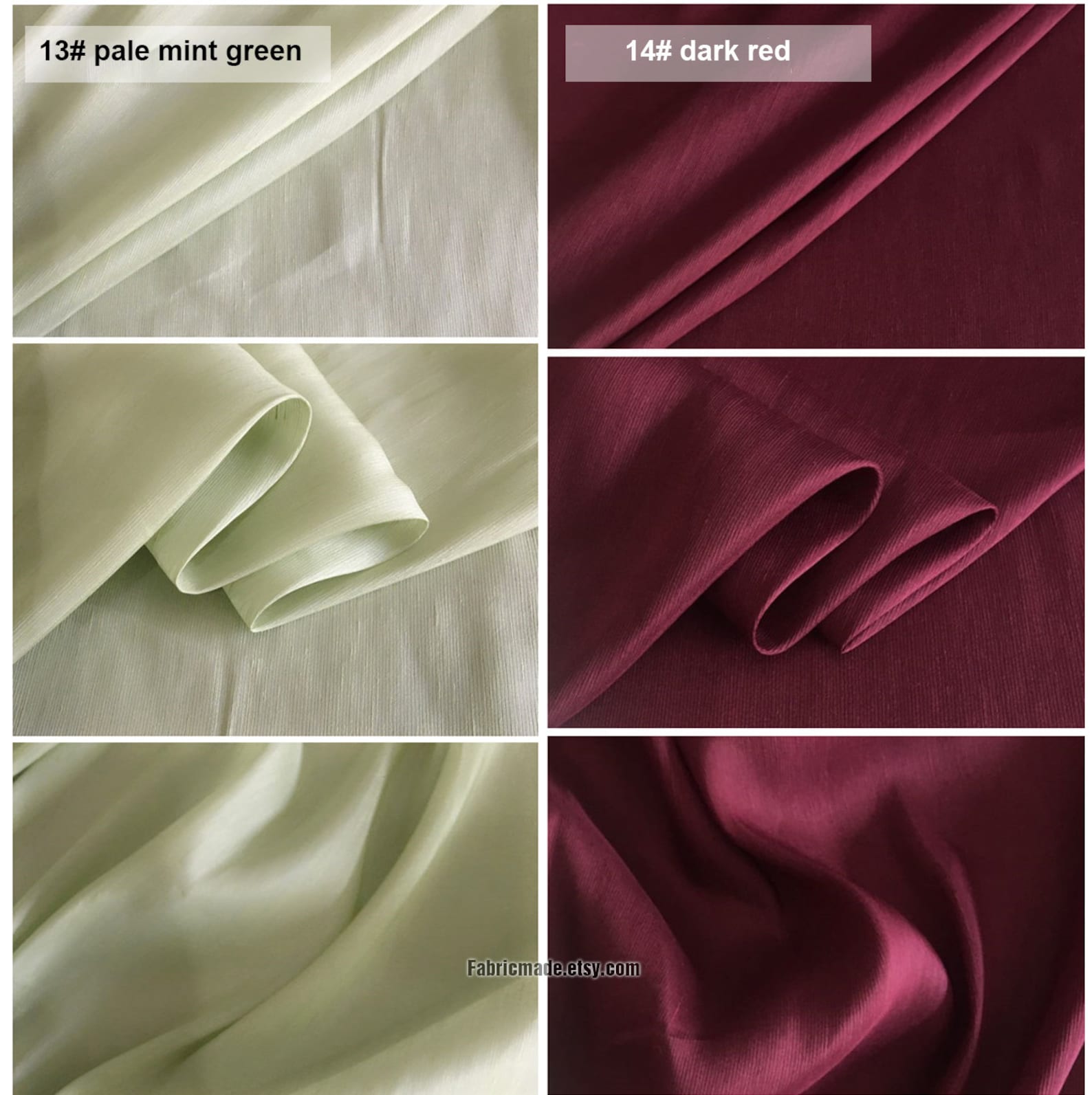 17 Colors Solid Silk Linen Blend Fabric 19.6/50cm Etsy