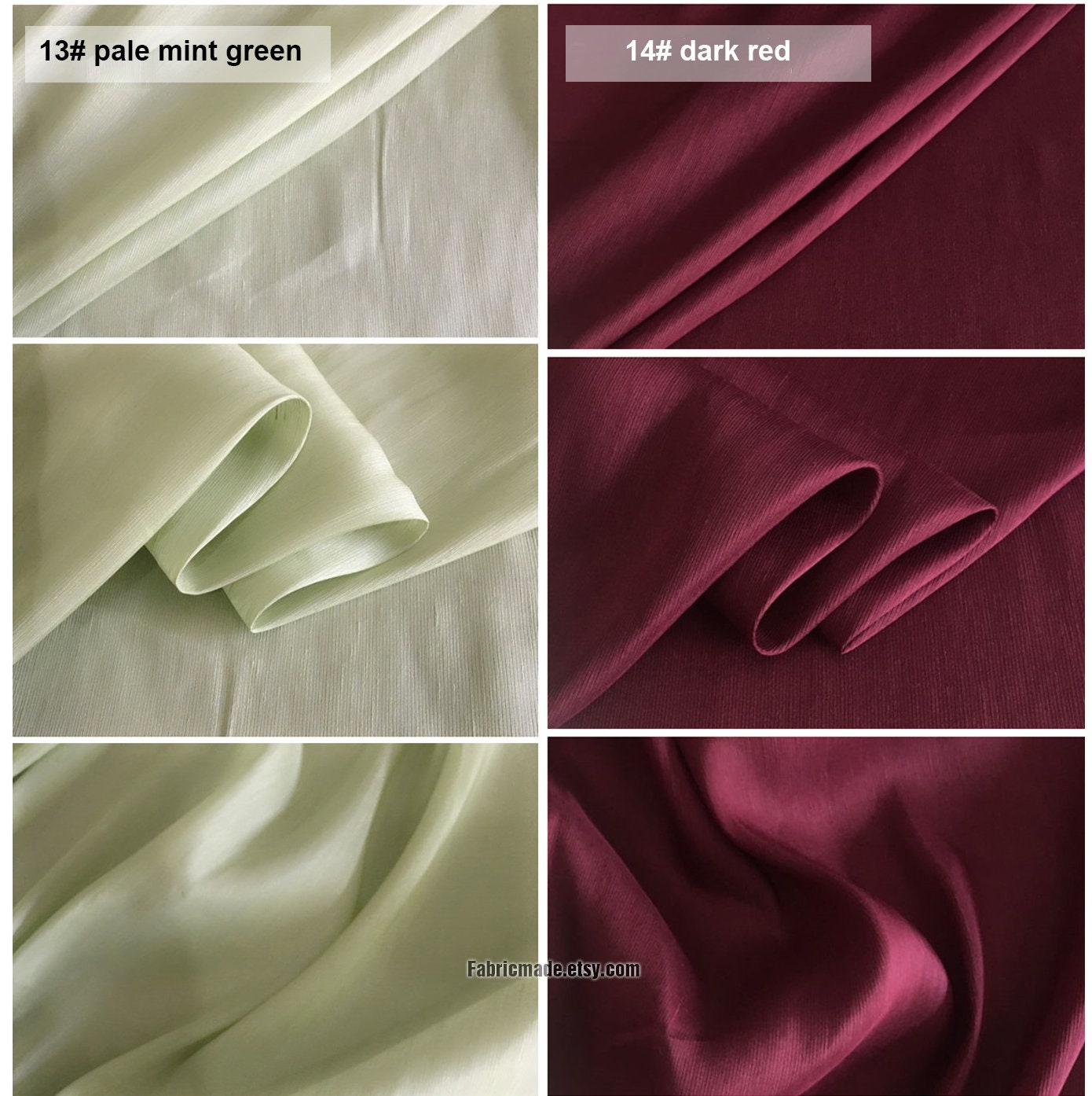 17 Colors Solid Silk Linen Blend Fabric 19.6/50cm Etsy