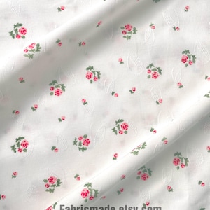 Pink Purple Rose Fabric Floral Fabric Shabby Chic Floral Cotton Fabric - 1/2 Yard