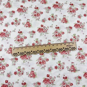 Rose Flower Cotton Fabric/ Purple Red Roses Floral Cotton For Quilt Summer Dress 1/2 yard image 5