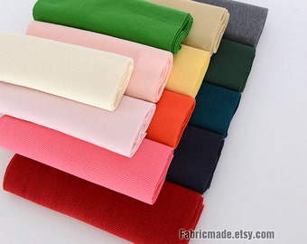 20cm Width Ribbing and Binding Knit Fabric For Neckline, Cuffs, Hems - Choose From 47 colors