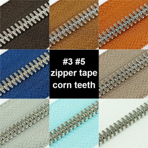 16 colors No. 3 5 Luxury Metal Two Way DIY Zipper Tape by the Yard - Silver Tooth zipper Accessories- One yard