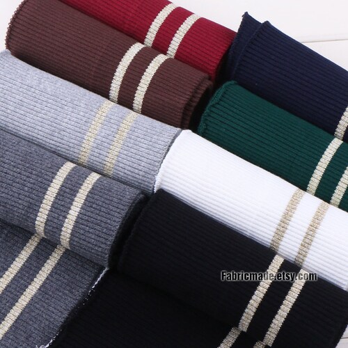 A pair Hems Cuffs 1X1 1.4 2.5 3.5cm 6.5cm Stripes Cotton Ribbing Ribbing and Binding Knit Fabric For Neckline