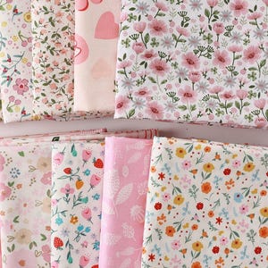 18 styles choose- Pink Blue Yellow Daisy Floral Cotton Fabric For Dress Quilting 1/2 yard