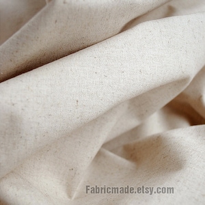Creme Beige Leinen Baumwollstoff / Natur / Taschenstoff / Polsterstoff / French Country - 1/2 Yard