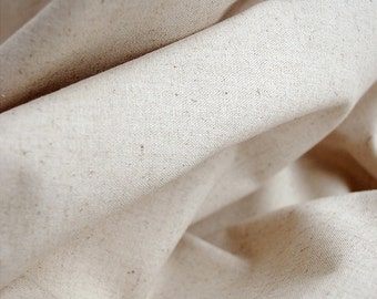 Cream Beige Linen Cotton Fabric/ Natural Fabric/ Bag Fabric/ Upholstery Fabric/ French Country - 1/2 yard