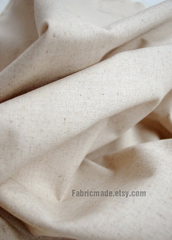 Cream Beige Linen Cotton Fabric/ Natural Fabric/ Bag Fabric/ Upholstery Fabric/ French Country - 1/2 yard