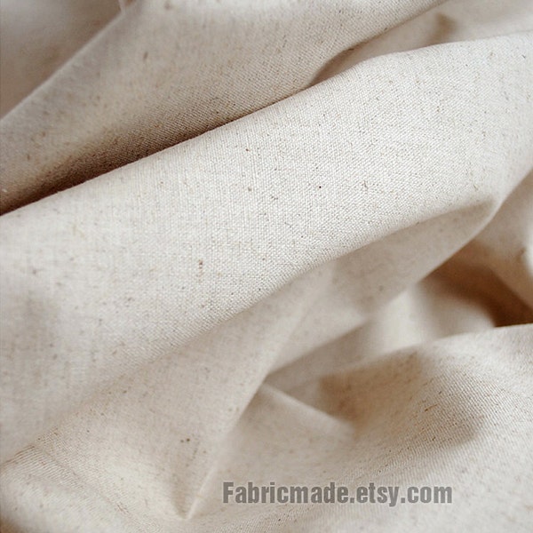 Cream Beige Linen Cotton Fabric/ Natural Fabric/ Bag Fabric/ Upholstery Fabric/ French Country - 1/2 yard