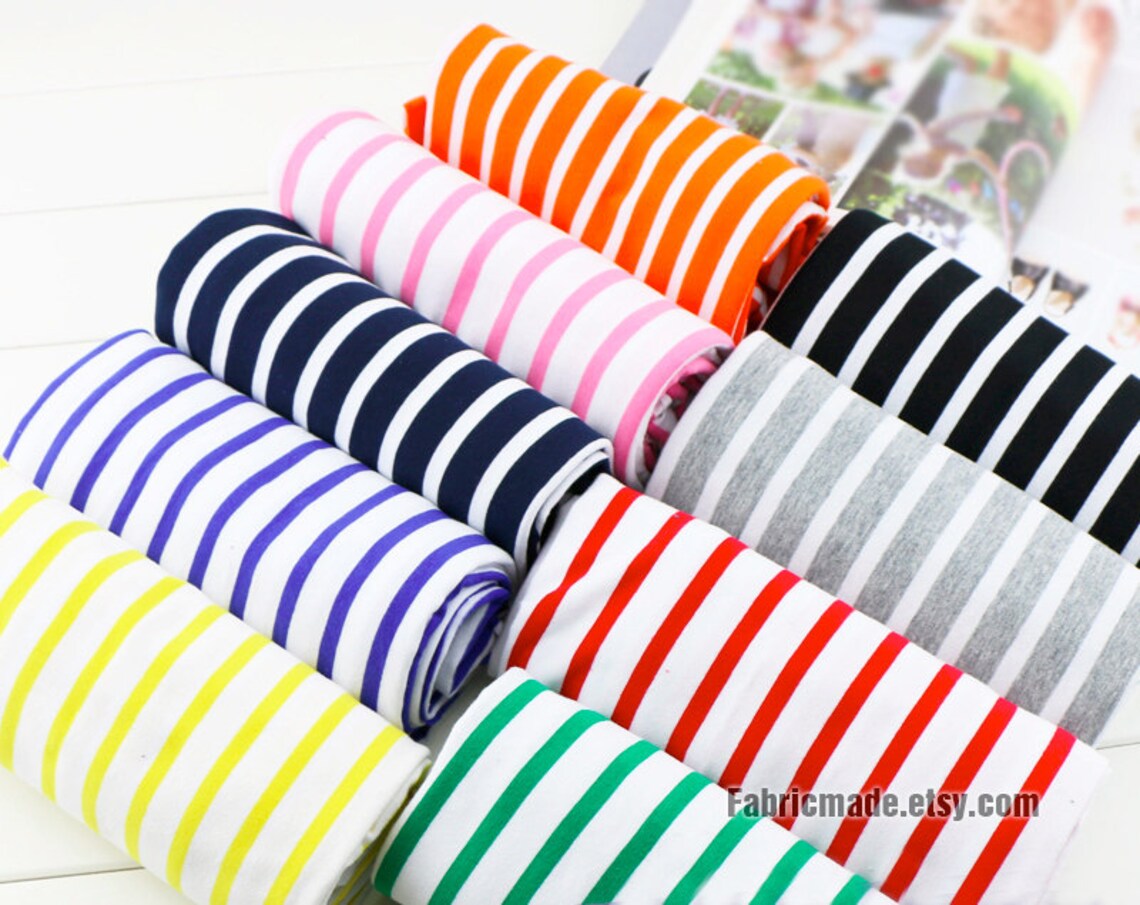 Stripes Knit Cotton Fabric Baby Kids Clothing Quilting Jersey - Etsy Israel