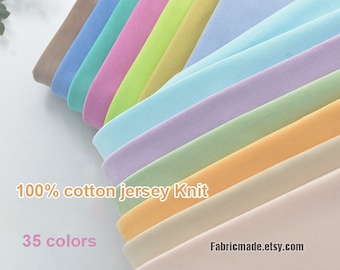Soft Jersey Knit Cotton Fabric - 1/2 Yard (18"x72")