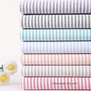 100% Cotton Stripes Fabric Stripes Cotton- Blue Red Black Green Purple Pink Brown Stripes Cotton Fabric 1/2 yard