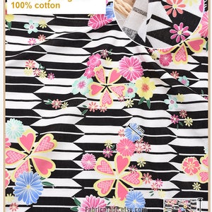 Flower Gauze Cotton Fabric, Soft  Double Layers Gauze Shabby Chic Floral Fabric-  1/2 yard