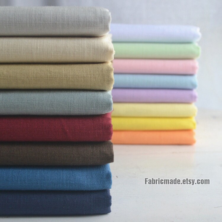 Solid Linen Cotton Blend Fabric Plain Cotton Linen Fabric Etsy
