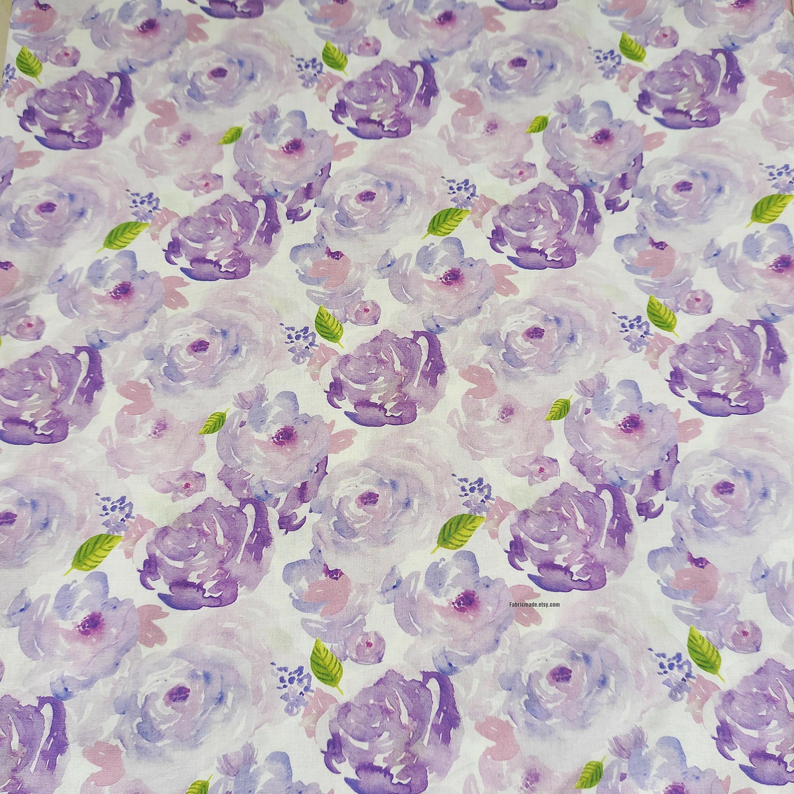 Lilac Purple Flower Cotton Fabric - Etsy