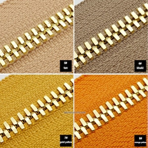 No. 3 5 8 Luxury Metal DIY Zipper Tape by the Yard Gold Tooth zipper Accessories One yard zdjęcie 5