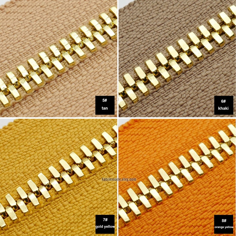 No. 3 5 8 Luxury Metal DIY Zipper Tape by the Yard Gold Tooth zipper Accessories One yard zdjęcie 5