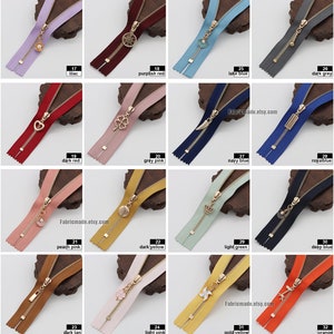 2 pcs 625 Gold Teeth Zippers,3 BRASS Closing End 43 Colors and Length choose image 3