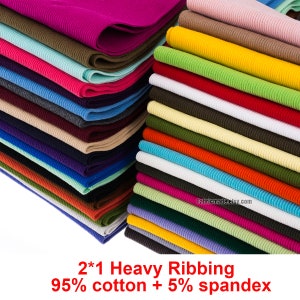 2*1 Thick Heavy Ribbing- 3.9" Length 10 x 80cm Ribbing and Binding Knit Fabric For Winter Neckline, Cuffs, Hems