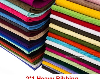 2*1 Thick Heavy Ribbing- 3.9" Length 10 x 80cm Ribbing and Binding Knit Fabric For Winter Neckline, Cuffs, Hems