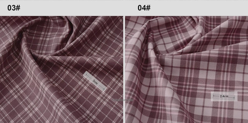 Red Plaid Cotton Fabric, Digital Print Tartan Check Fabric- 1/2 Yard image 5