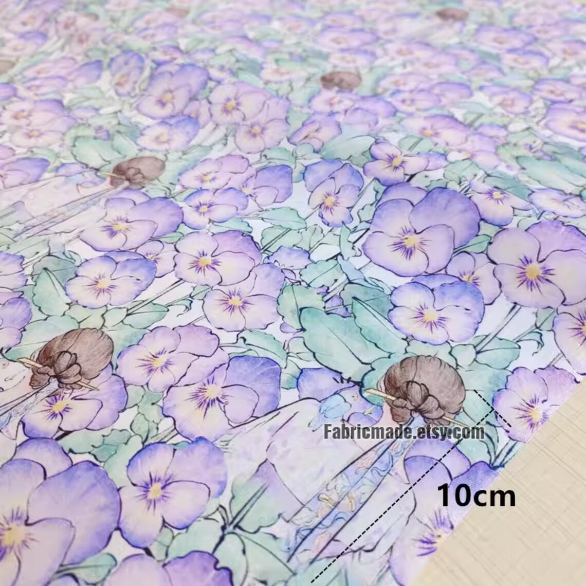 Lilac Purple Floral Cotton Fabric - 1/2 Yard - Etsy