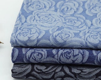 Denim-Stoffblumen Zum Basteln – 75 Mm, 4 Stück, Aus Jeansstoff In Dunkel- & Hellblau