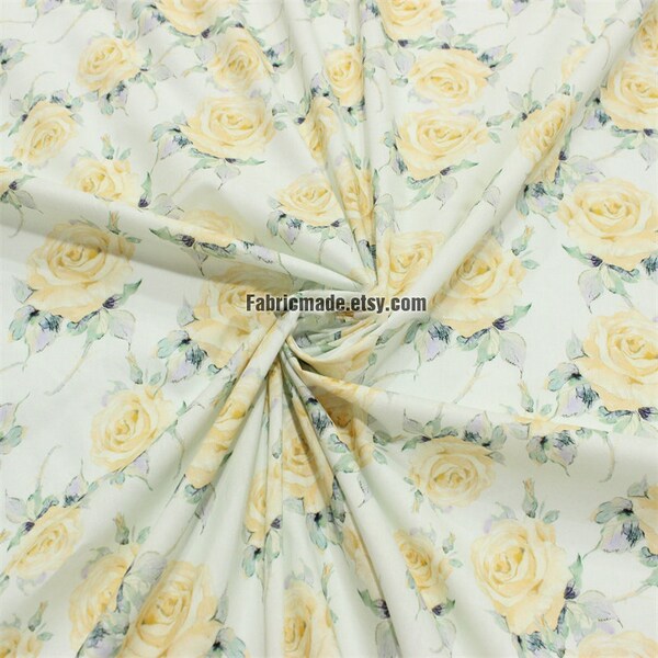 Yellow Rose Fabric Etsy