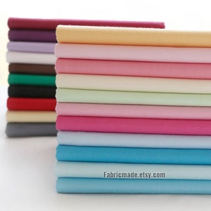 Sales- 39 Colors Solid Cotton Fabric Blue Pink Yellow Fabric Cotton Baby Quilting Clothes Lining Fabric- 1/2 yard