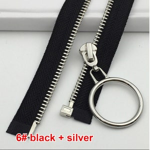 Silver Gold 5 Teeth Zippers, One Way Metal Zippers For Jackets & Chaps BRASS Separating Select Color and Length image 6