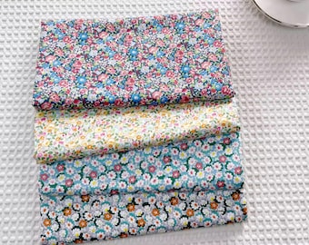 Tiny Floral Cotton Fabric Shabby Chic Flower Cotton For Dress Girls Dolls- 1/2 yard