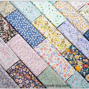 Shabby Chic Spring Summer Floral Cotton Fabric For Dress Quilting - 1/2 yard