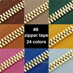 No. 3 5 8 Luxury Metal DIY Zipper Tape by the Yard Gold Tooth zipper Accessories One yard zdjęcie 3