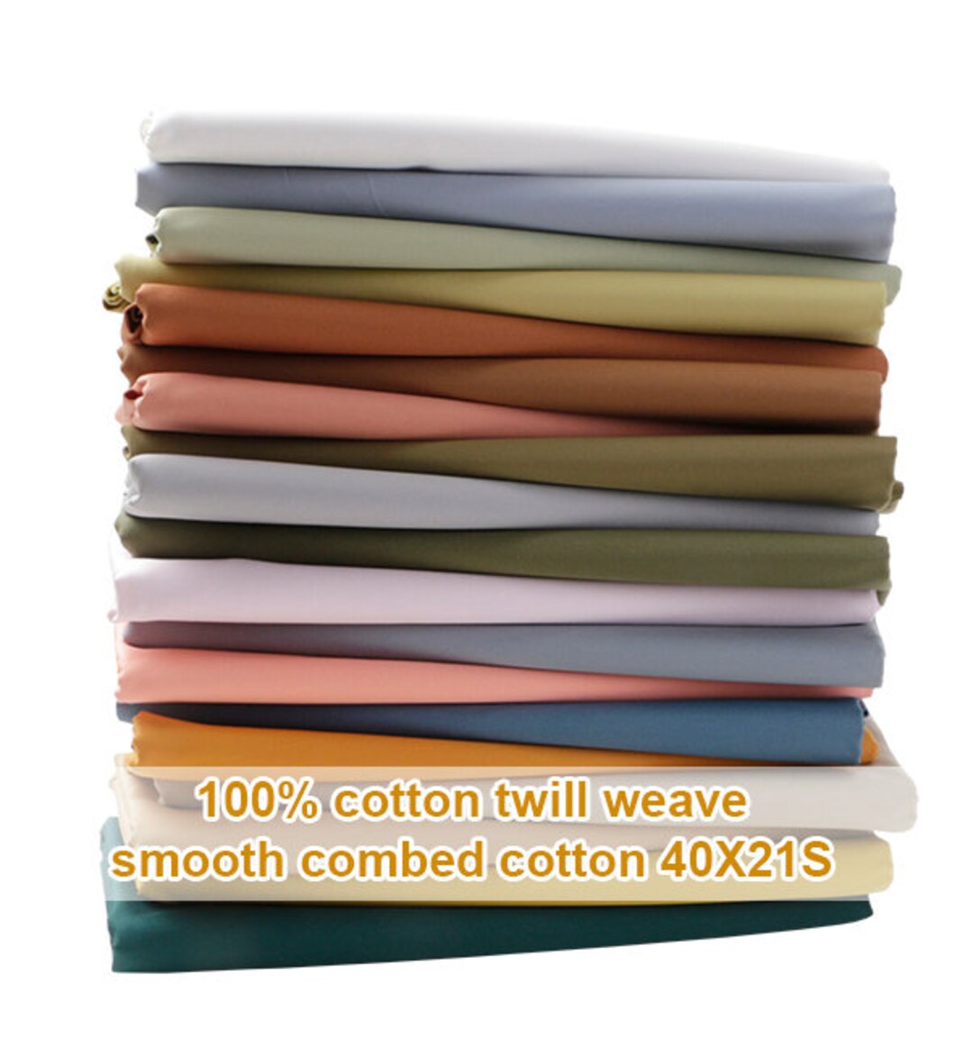 Twill Weave Combed Cotton Fabric - Solid Colors, Fine & Smooth (1