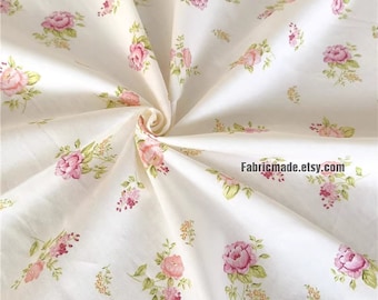 92"/ 235cm Wide Rose Flower Cotton Fabric -  1/2 yard