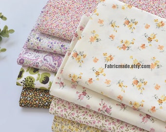 Tissu en coton floral Tissu shabby chic Petites petites fleurs en coton - 1/2 yard