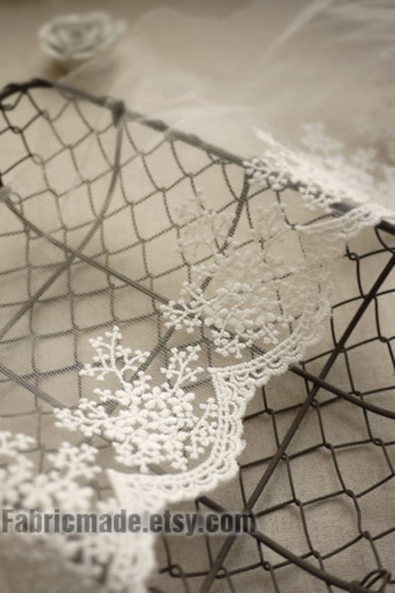 White Embroidery Lace Trim Bridal Lace Wedding Lace Floral Lace