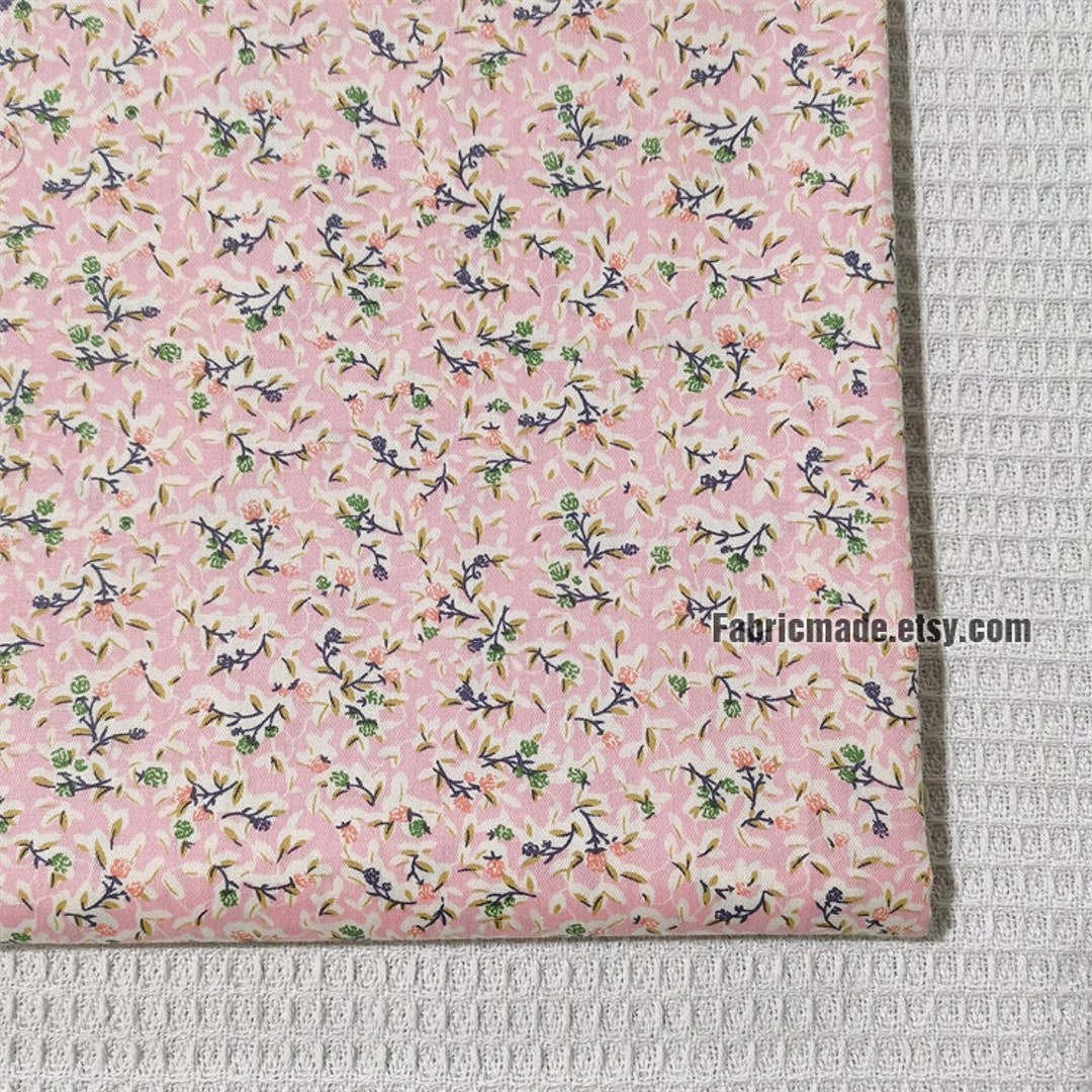 Tiny Floral Cotton Fabric Pink Purple Blue Flower - 1/2 Yard - Etsy