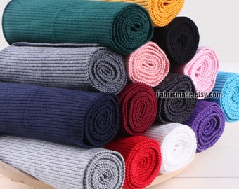 32 Colors Thick Ribbing- 16cm x 100cm Ribbing and Binding Knit Fabric For Neckline, Cuffs, Hems